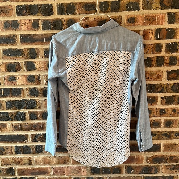 Free People button down with lacy back, women’s size small - Picture 2 of 8